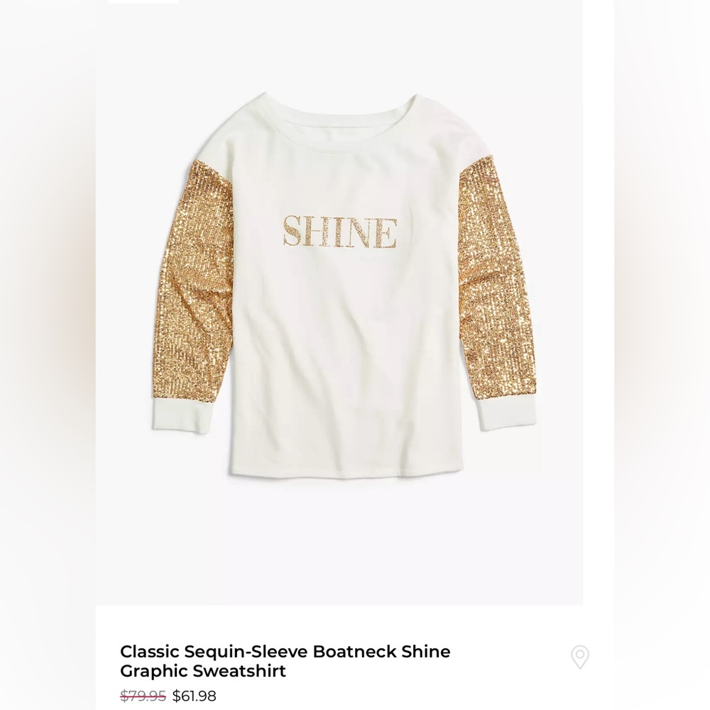💕Lane Bryant Classic Sequin-Sleeve Boatneck Shine Graphic Sweatshirt💕